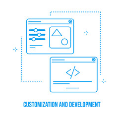 Application customization development program web technology icon sign symbol design vector