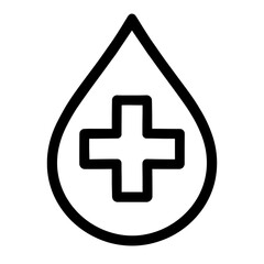 Fototapeta premium Essential Blood Drop with Medical Cross Icon for Healthcare, Donation, and Emergency Services: A Vital Symbol Representing Life-Saving Efforts, First Aid, Medical Support, Charitable Causes, and Globa