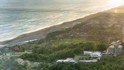 beach atmosphere from above with settlements