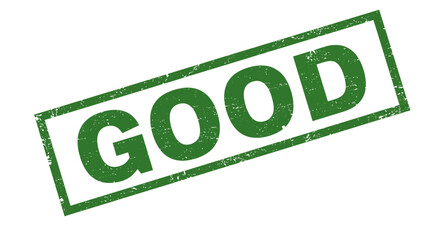 Green rubber stamp affirmation word good approved approved stamp symbol success positive approval mark agreement sign isolated on white background