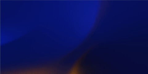 A dark blue abstract background with glowing light and motion lines forms a digital wave design