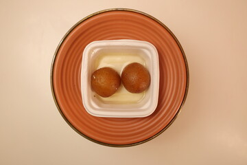 gulab jamun sweet spongy fried indian dessert stacked 