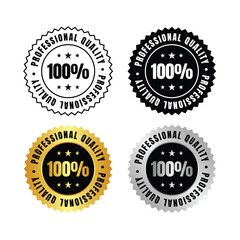 100 percent  four professional quality seals in black gold and silver with stars and text design element