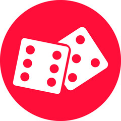 Dices flat icon for a race to guess the numbers or a gambling game illustration