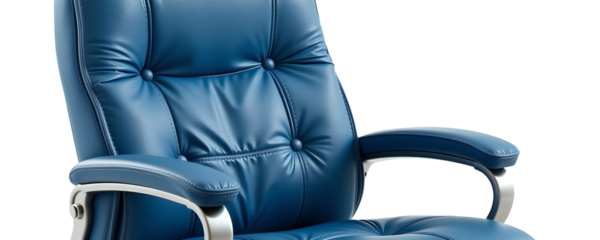 Relaxing Comfortable Blue Leather Chair at Home Office Furniture Modern Design Cozy Atmosphere