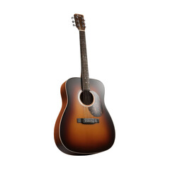 Obraz premium Sunburst Acoustic Guitar on Transparent Background