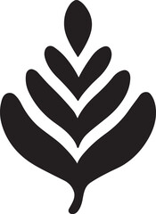 Obraz premium Simple black stylized leaf or plant icon