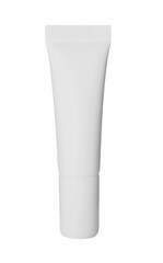 Tube of cosmetic product in light grey color isolated on white