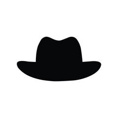Vector art of simple graphic illustration of a fedora hat, representing style, fashion, and mystery