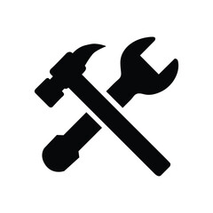 Illustration of a hammer and wrench, essential tools for repair, maintenance, and construction tasks