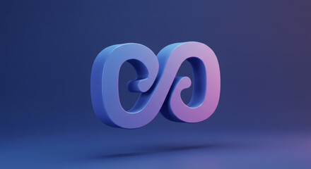 3 d render of an infinity symbol in gradient colors against a transparent background