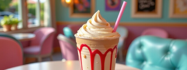 sunshine parlor ripple, joyful coco tub dripping nostalgia, adults crunch frosted shake for divine reward