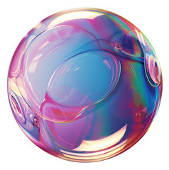 Obraz premium PNG Colorful abstract iridescent bubble sphere