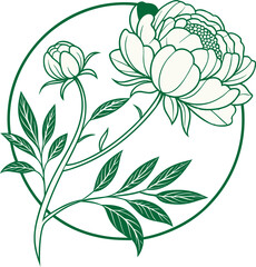 Floral vector design with leaves and branches illustration.