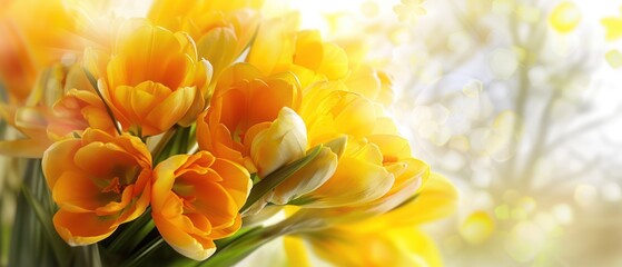 Obraz premium Collection of yellow spring flowers grow summer seasonal wallpaper.