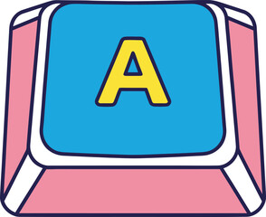 Stylized Keycap with Letter A