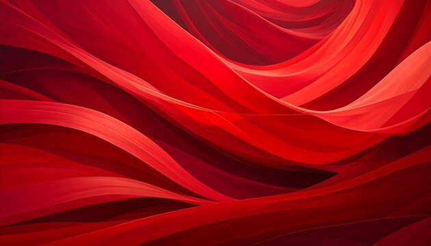 Abstract, swirling waves of vibrant crimson and scarlet hues create a sense of fluid movement and depth, a dynamic visual