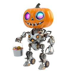 Neon Pumpkin Biker Jack O Lantern Warrior in Glowing Leather