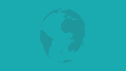 Dotted Outline of Earth Globe in Teal Blue Background with Subtle Texture world planet