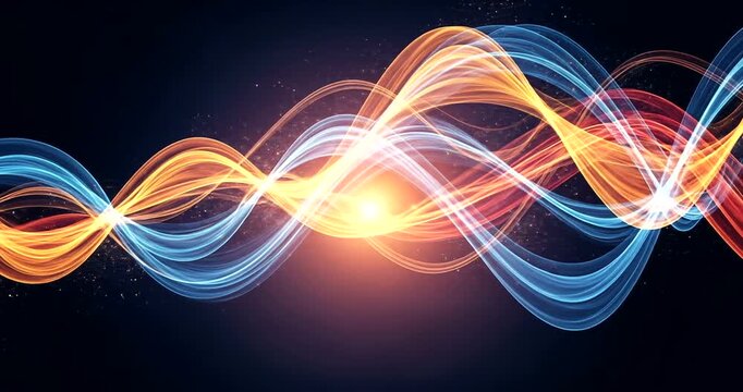 Abstract glowing sine wave background video for presentations and advertising projects