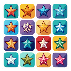 set of colorful stars