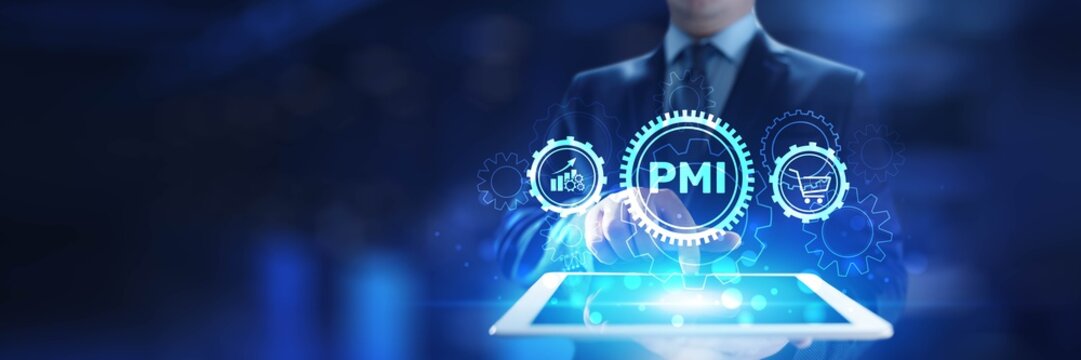 Purchasing Managers Index and Business Performance Tracking Technology Concept Illustrated with PMI Gears.