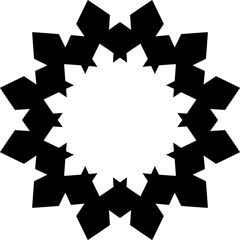 Jagged Starburst Frame Graphic - Black Circular Rosette Border