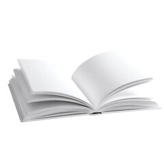 Fototapeta premium Open white book on transparent background for reading and education