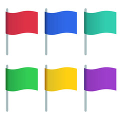Different coloured gradient wavey flags