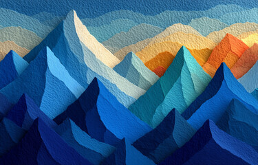 Light Blue Geometric Watercolor Paper Texture Background, Minimalist Abstract Patterns, High-Resolution Modern Design with Gradient Texture‌
