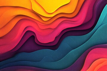 Vibrant abstract topographic layers of color