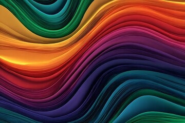 Vibrant swirling rainbow waves of color abstract background