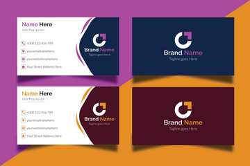 Clean business card design template, professional corporate identity