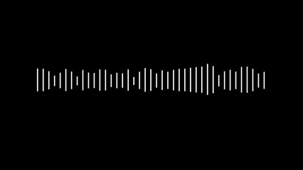 White sound wave equalizer bars on black background audio music