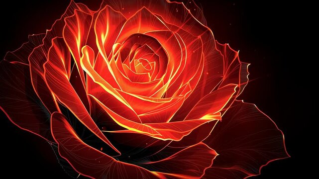 A vibrant red rose against a dark background.