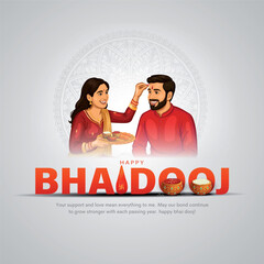 Obraz na płótnie Canvas Bhai dooj festival greeting card. Vector illustration. Obraz na płótnie Canvas Bhai dooj festival greeting card. Vector illustration.