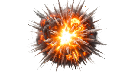 Intense Fireball Explosion with Smoke graphic (120