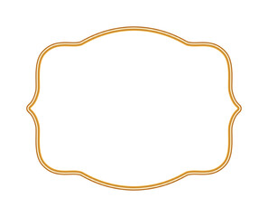 Shiny golden frame. Ornamental luxury 3d border in oriental style. Indian decorative element. Realistic object mockup for photo frame. Vector for certificate, stamp, vignette