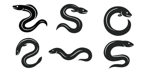 	
Japanese eel vector logo isolated on white background.	

