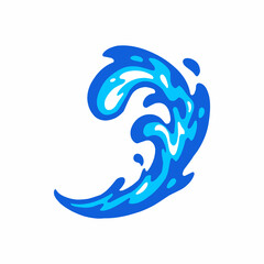 water cartoon vector, blue water flow, water flat vector illustration, abstract wave design, dynamic movement, fluid style, modern background element.