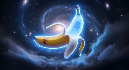 Banana in the Cosmos A Surreal Cosmic Fruit Exploration in the Universe