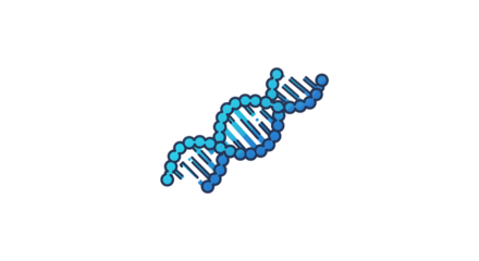Abstract representation of a DNA double helix in blue tones, symbolizing genetics and biotechnology