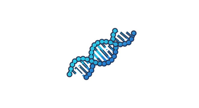 Abstract representation of a DNA double helix in blue tones, symbolizing genetics and biotechnology