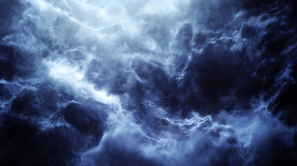 Obraz premium Cinematic Night Ocean Amid Stormy Clouds, Lightning-Illuminated Vessel, Explosive Brightness on Dark Waters, Dramatic Motion Splashes, Strong Wind-Driven Waves, Realistic Volumetric Lighting, Deep Nav