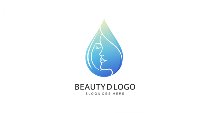 Elegant logo design featuring a stylized water droplet and face, symbolizing beauty and wellness