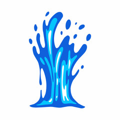 Fototapeta premium water cartoon vector, blue water flow, water flat vector illustration, abstract wave design, dynamic movement, fluid style, modern background element.