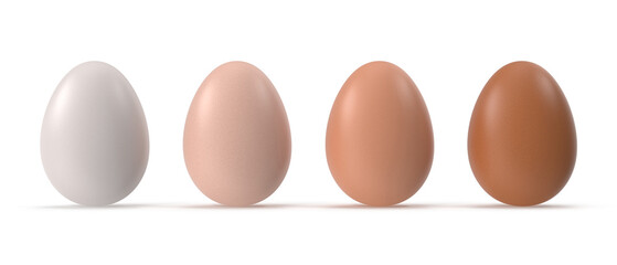 Eggshell color variations in a row
