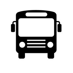 Black bus icon representing public transportation.