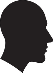 Generic Bald Man's Head Profile Silhouette Icon
