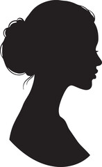 Graceful Woman Profile Silhouette with Elegant Updo Hairstyle
